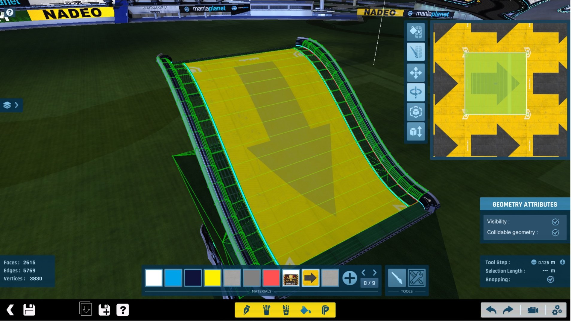 shows the turbo material applied on a custom block in 3D modeler